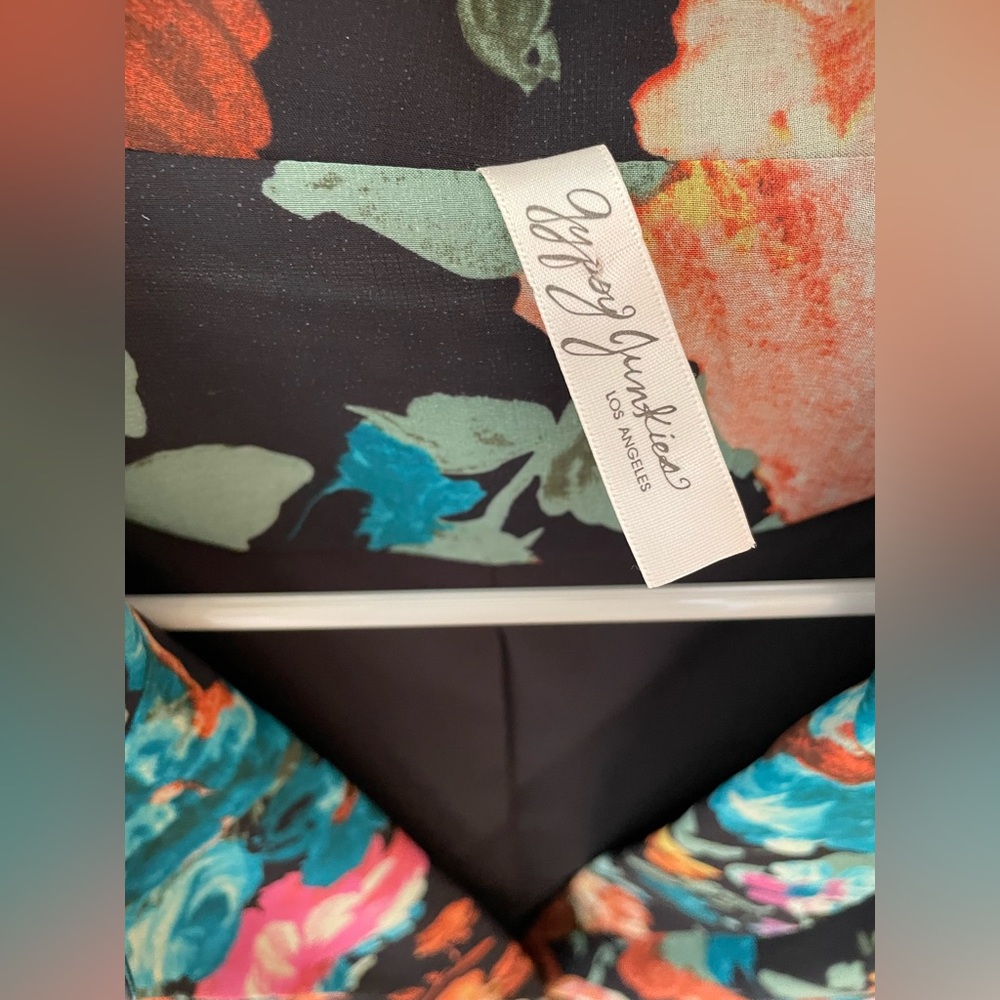 Lulus Gypsy Junkies Zeppelin Floral Print Blazer black medium jacket boho - Picture 7 of 13
